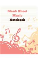 Blank Sheet Music Notebook: Standard Manuscript Paper. Music Manuscript Paper . Songwriting of Staff Paper Musicians Notebook 12 Staves per Page. Songbook Journal for Piano, Gu