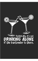 Bartender Drinking Alone: 6x9 FRIENDSHIP - grid - squared paper - notebook - notes