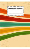 Composition notebook Vintage Rainbow with colorful stripes Retro texture lines for Home School College