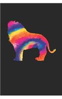 Tie Dye Lion Notebook - Lions Gift - Vintage Lion Lover Journal - Tie Dye Diary for Lion Lovers Zookeepers Endangered Animal Activists