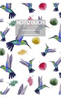 Notizbuch A5 Muster Blumen Vogel Voegel Spatz