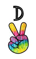 D: Monogrammed Peace Sign Letter D