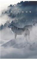 Notebook: Wolves in Winter - 5.06x7.81 (12.85x19.84cm) Journal/Diary/Lists.