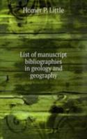 List of manuscript bibliographies in geology and geography