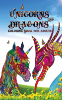 Unicorns and dragons - coloring book for adults