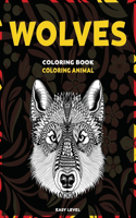Coloring Animal Coloring Book - Easy Level - Wolves