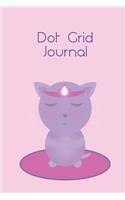 Dot Grid Journal Violet Cat Meditating