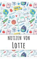 Notizen von Lotte: Liniertes Notizbuch für deinen personalisierten Vornamen