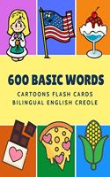 600 Basic Words Cartoons Flash Cards Bilingual English Creole