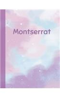 Montserrat: Personalized Composition Notebook - College Ruled (Lined) Exercise Book for School Notes, Assignments, Homework, Essay Writing. Purple Pink Blue Cov