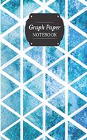 Graph Paper Notebook: Blue Green Triangle Design Grid Paper Quad Ruled 5 Squares Per Inch Large Graphing Paper For Math Science 8.5" By 11"