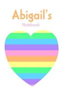 Abigail's Notebook: Cute Stripy Love Heart Design Lined Notebook, 6x9, 120 Pages