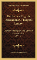 Earliest English Translations Of Burger's Lenore