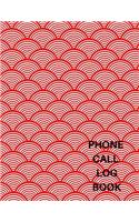 Phone Call Log Book: Japanese Wave Cover:120 Pages Phone Mail Memo Notebook; 8.5x11 inches Journal Book With Space For 480 Records. 4 Messages Per Page