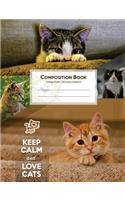 Composition Book, College ruled Writing Notebook Journal for School, Student, Teacher, Office 7.44 x 9.69 in, Cats theme