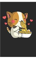Cat eating ramen Notebook: Notebook / 6x9 Zoll / 120 ruled Pages