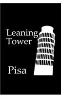 Leaning Tower of Pisa - Lined Notebook with Black Cover: 101 Pages, Medium Ruled, 6 x 9 Journal, Soft Cover