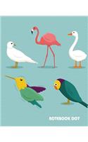 Notebook dot: Bird breeds: Notebook Journal Diary, 120 pages, 8" x 10"