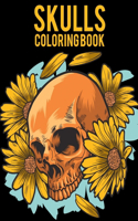 Skulls Coloring Book: Over 50 Skull Designs Inspired by the Day of the Dead Great Día de Los Muertos Coloring Books for Adults (MIDNIGHT EDITION)