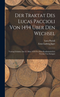 Traktat Des Lucas Paccioli Von 1494 Über Den Wechsel