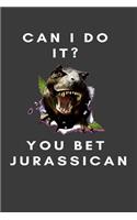Can I do it? You bet Jurassican: Beautiful Dinosaur Jurassic Rex Sketchbook/Sticker Book for Boys & Girls Happy Birthday Journal Gift 100 Notebook Lined Pages