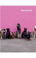 College Ruled Notebook: Dog line up Handy Composition Book Daily Journal Notepad Diary for researching cute puppies for sale near me