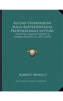 Alcune Osservazioni Sulla Rappresentanza Proporzionale Lettura