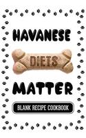 Havanese Diets Matter: Dog Food & Treats Blank Recipe Journal