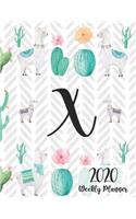 2020 Weekly Planner Monogram Letter X