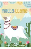 Mello-Llama 2020 Weekly Monthly Planner: 12 Month Jan 1, 2020 to Dec 31, 2020, Week & Month Calendar, Includes Contact List, Brain Dump Pages, Budget Tracker, Notes/Journal Pages and Dot Gr