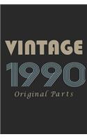 Retro Birthday - Vintage 1990 Notebook Original Parts Gift