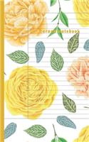 Cornell Notebook: Notes Taking System for High School Adult Student with College Ruled Lines Composition Yellow Flower Theme