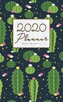 2020 Weekly And Monthly Planner: Calendar Schedule, Squares Quad Ruled Notes, Dot Notes, No Holiday Cactus (January 2020 through December 2020) Pocket Size 5.25" x 8"