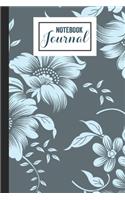 asphalt Floral Fantasy Notebook Journal: Floral College Ruled Composition Book