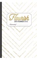 Flourish Life Planner: Monthly Edition: Weekly Calendar & Dot Grid Journal: Household Organizer Notebook - 1 Month, Gold Dots - 6 x 9 In - 40 Pages