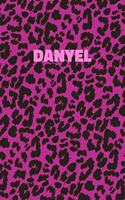 Danyel: Personalized Pink Leopard Print Notebook (Animal Skin Pattern). College Ruled (Lined) Journal for Notes, Diary, Journaling. Wild Cat Theme Design wi