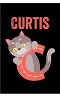 Curtis: Animals Coloring Book for Kids, Weekly Planner, and Lined Journal Animal Coloring Pages. Personalized Custom Name Initial Alphabet Christmas or Birt