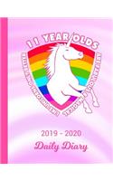 2019 - 2020 Daily Diary: 11 Year Old Unicorn Rainbow Pink & White Cover January 19 - December 19 Writing Notebook Daily Journal Write about Your Life Secrets