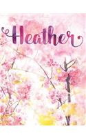 Heather: Personalized Journal - A Pink Cherry Blossom Diary