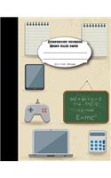 Composition notebook graph ruled paper 8.5 x 11" 200 page 4x4 grid per inch, game in office