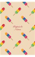 Popsicle Notes: 6"x9" Notebook Watercolor Texture Design Popsicle Ice Cream Pattern Cover. 108 Blank Lined Pages Matte Softcover Note Book Journal