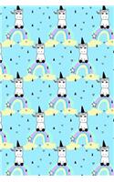 Bullet Journal Notebook Little Unicorns on Rainbows Pattern 1
