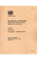 Resolutions and decisions adopted by the General Assembly during its sixty-sixth session: Vol. 1: Resolutions (13 September - 24 December 2011)(Session 66: supplement 49 (A/66/49) (Vol. 1) Official records)