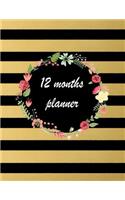 12 months planner: planner and organizer, academic planner with calendar (august2019-july2020) Weekly and Monthly, cute planner for school, college or work.