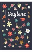 Gaylene: Lined Writing Notebook with Personalized Name 120 Pages 6x9 Flowers