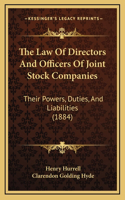 The Law of Directors and Officers of Joint Stock Companies