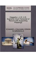 Haggerty V. U.S. U.S. Supreme Court Transcript of Record with Supporting Pleadings