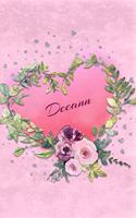 Deeann: Personalized Small Journal - Gift Idea for Women & Girls (Pink Floral Heart Wreath)