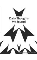 Daily Thoughts: My Journal: 365 page blank Journal Black and White Image by Reãudan BlacknFont