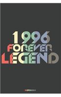 1996 Forever Legend Notebook: Journal blank lined - 120 pages in 6x9" inches - Perfect for all persons which are born in 1996